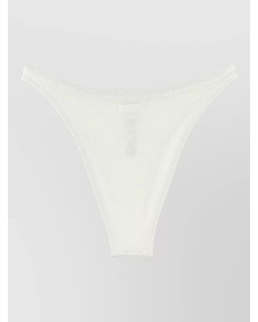 Mc2 Saint Barth White Elise Bikini Briefs Textured High Cut Waistband