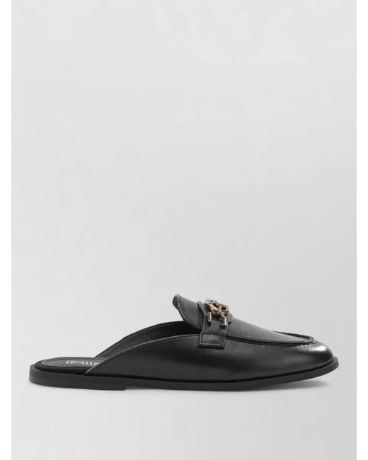 Pinko Gray Leather Loafers