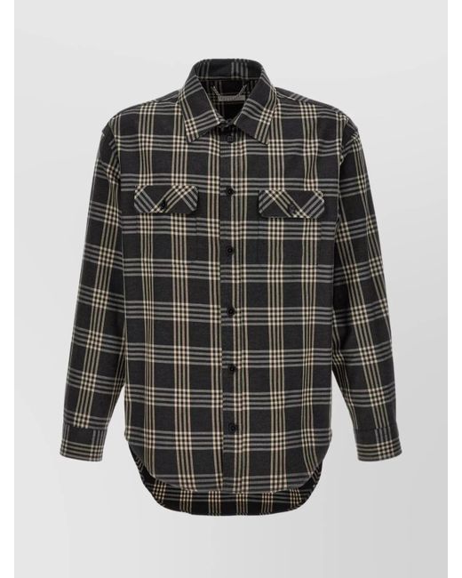 1989 STUDIO Black Checked Cotton Shirt for men