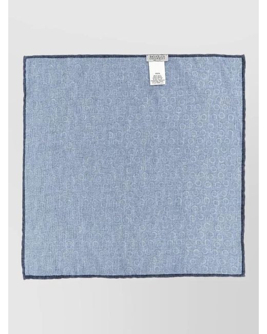 Brunello Cucinelli Blue Geometric Silk Pocket Square Clutch for men