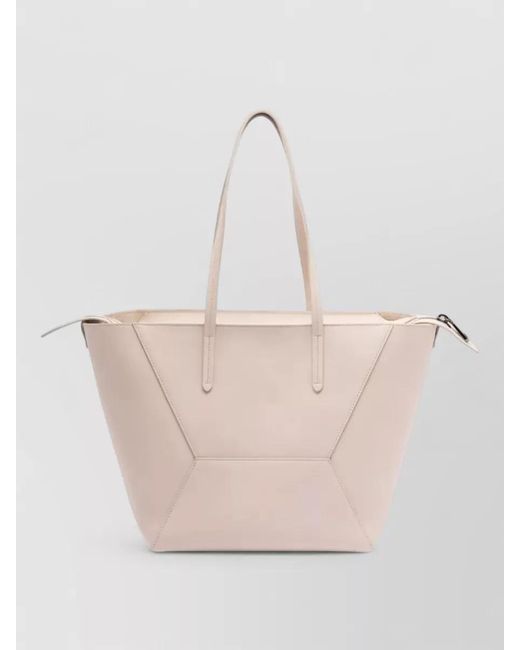 Brunello Cucinelli Natural Leather Tote Bag And Matching Pouch