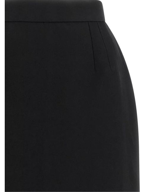 Versace Black Virgin Wool High-Rise Cutout Mini Skirt