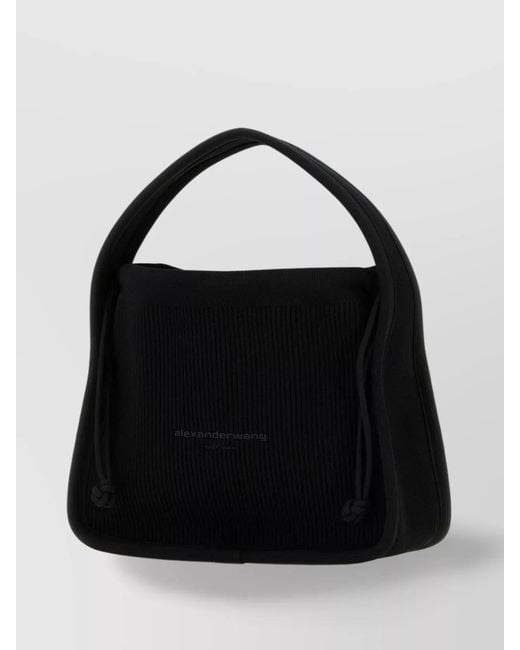 Alexander Wang Black Ribbed Fabric Shoulder Bag