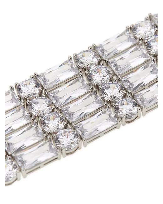 Self-Portrait White Crystal-Embellished Choker Necklace