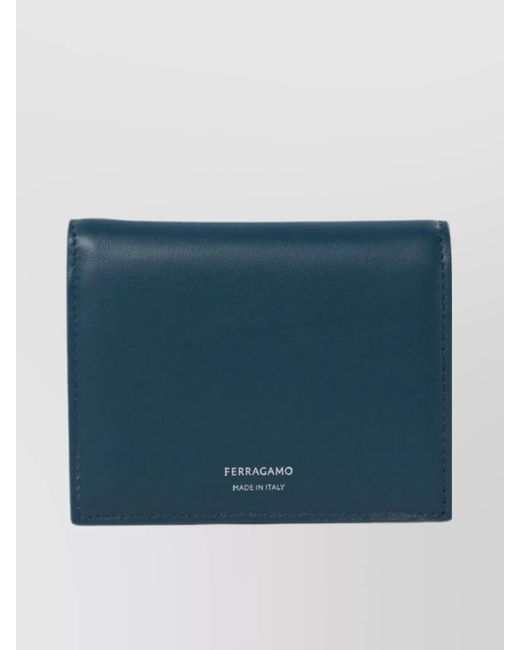 Ferragamo Blue Compact Bi-Fold Purses & Porte-Cartes