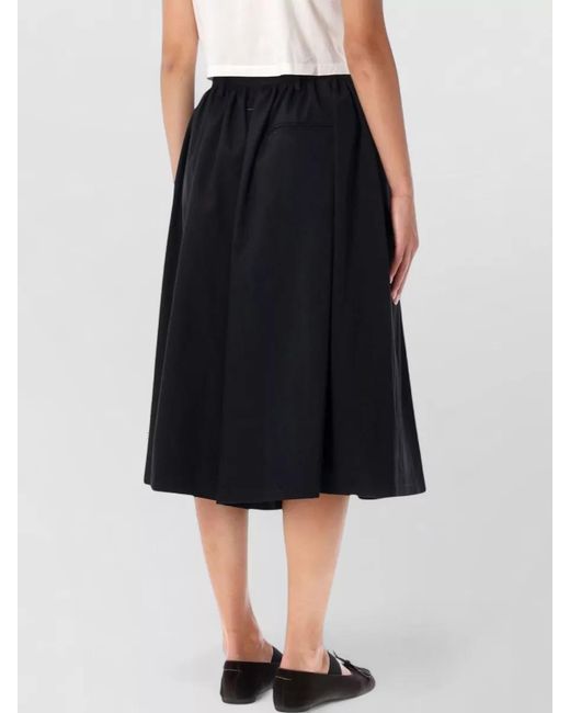 MM6 by Maison Margiela Black Pleated Bermuda Skirt
