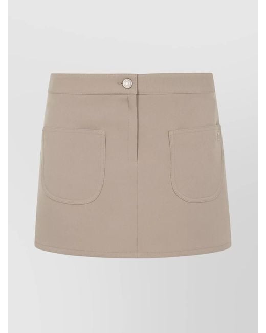 Courreges Natural High Waist Mini Skirt With Front Pockets