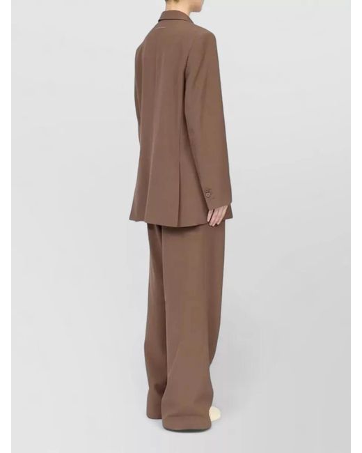 MM6 by Maison Margiela Brown Suit Jacket Peak Lapels Tailored Fit