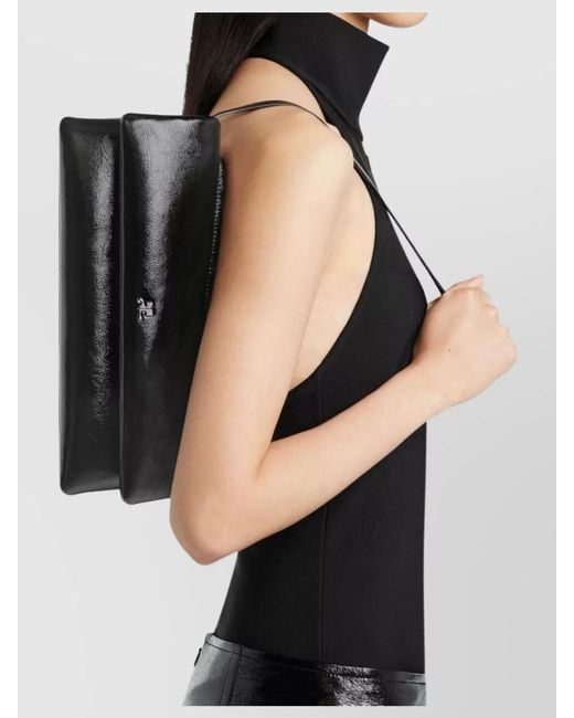 Courreges Black Très Leather Clutch