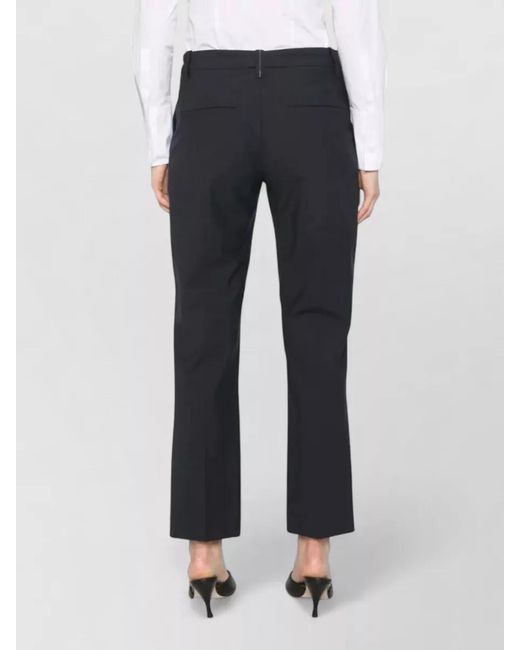 Brunello Cucinelli Blue Wool Tailored Trousers High Waist Slim Fit