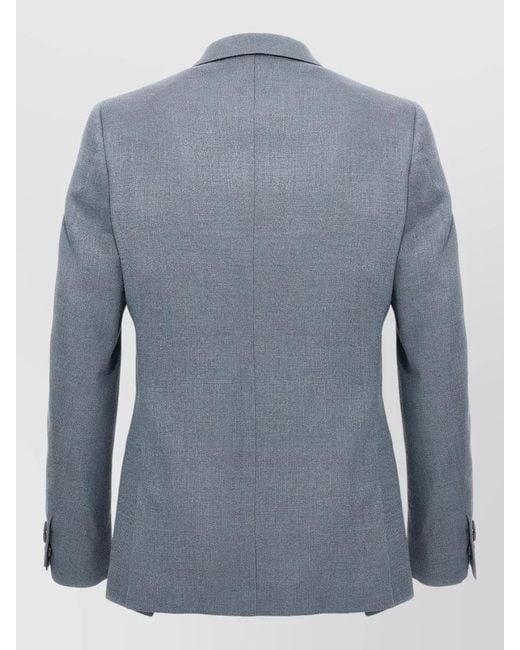 Maurizio Miri Blue Silk Blend Double-Breasted Blazer for men