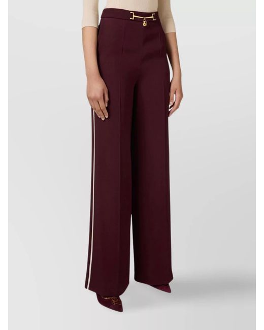 Elisabetta Franchi Red Wide-Leg Trousers