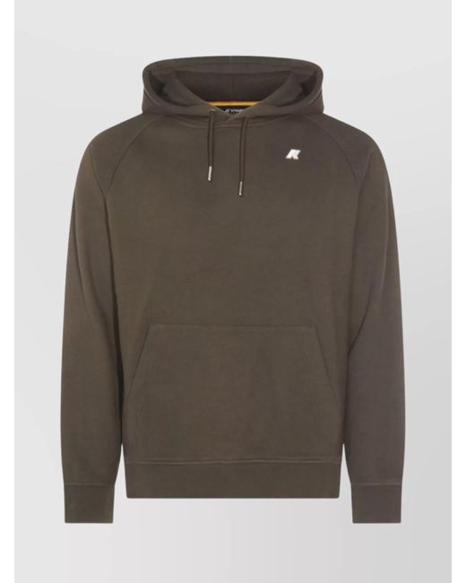 K-Way Gray Hooded Sweatshirt Kangaroo Pocket for men
