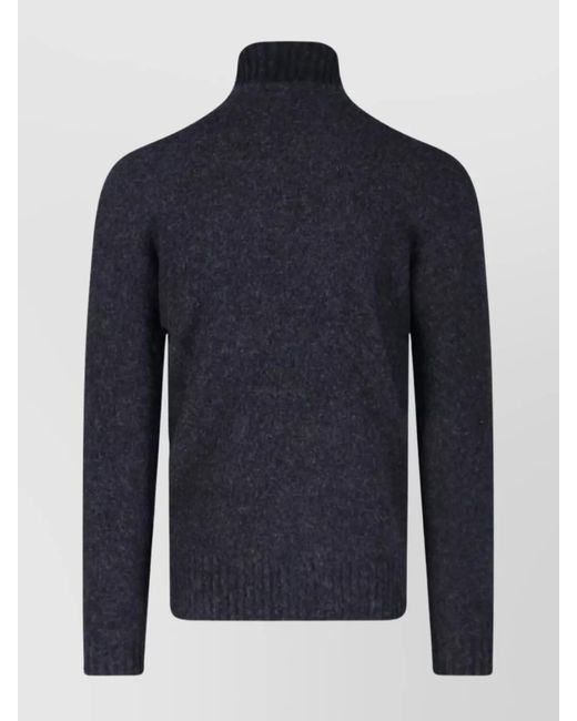 Drumohr Blue Lambswool Crewneck Jumper for men