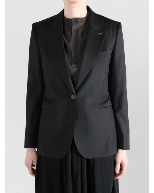 Givenchy Black Single Breasted Blazer Nylon Silk Blend