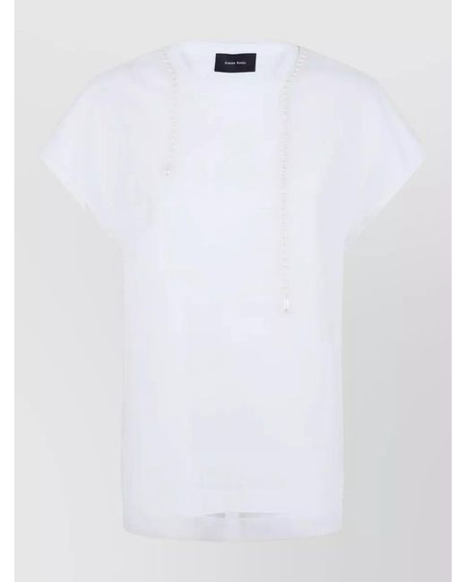 Simone Rocha White Cotton Embroidered Blouse
