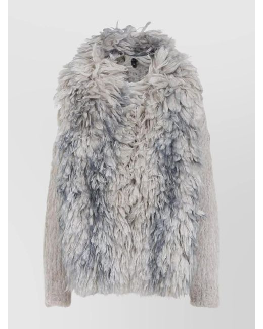 Giorgio Armani Women's Gray Polyamide Mohair Blend Cardigan