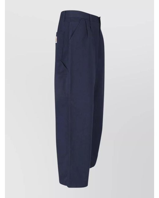 Carhartt Blue Straight Cotton Loose Fit Trousers for men