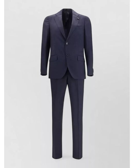 Lardini Blue Wool Single Breasted Coat for men