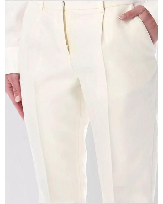 Balenciaga White Tailored Slim Pants Belt Loops Pockets