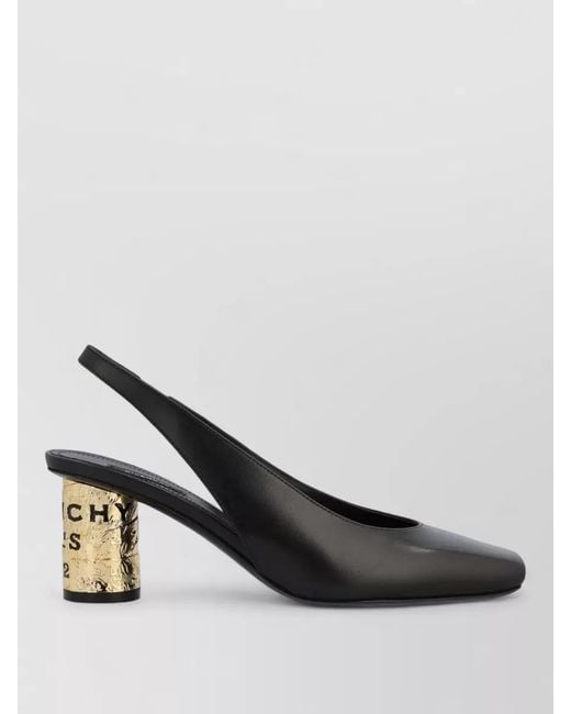 Givenchy Black Block Heel Pumps Tone Square Toe