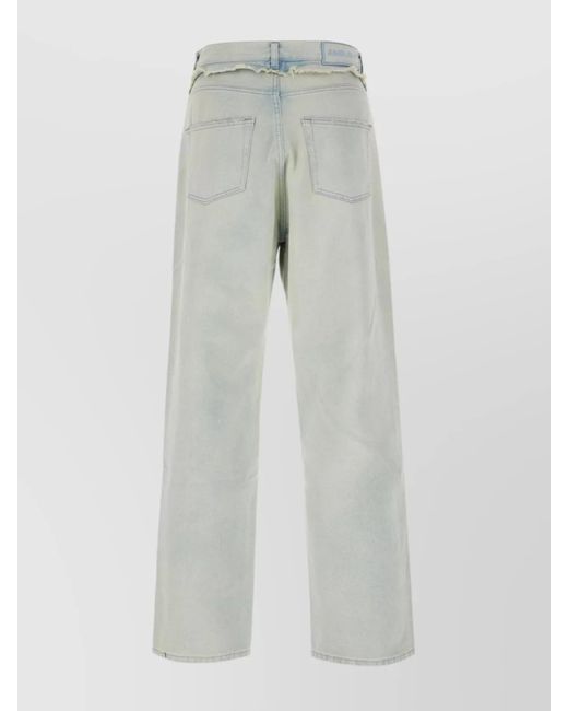 Ambush White Denim Wide-Leg Trousers for men