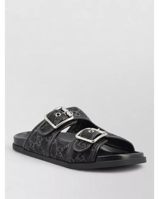 Gucci Black Rhein Slide Sandals Signature Gg Denim for men