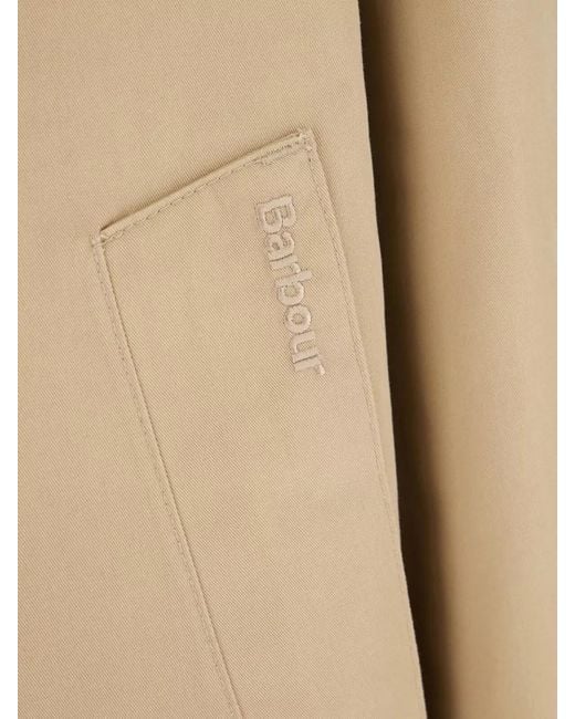 Barbour Natural Polyester Blend Jacket Side Pockets Detail for men