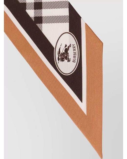 Burberry White Silk Check Twilly Scarf