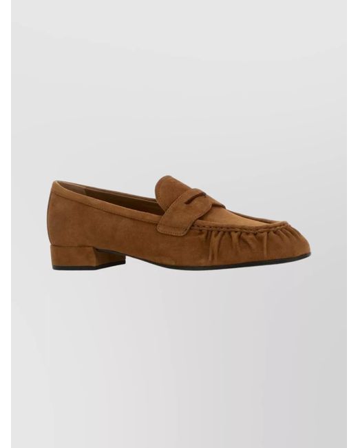 Prada Brown Camel Suede Loafers