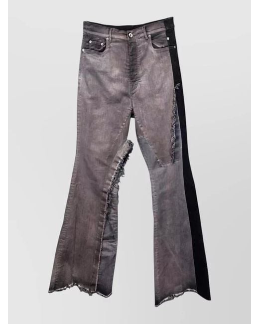 Rick Owens Gray Bolan Bootcut Stretch Denim Flare Pants for men