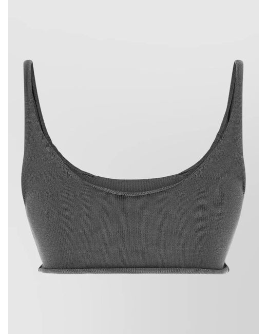 Entire studios Gray Cotton Ribbed Cropped Bralette