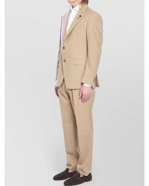 Lardini Natural Virgin Wool Single Breasted Suit for men
