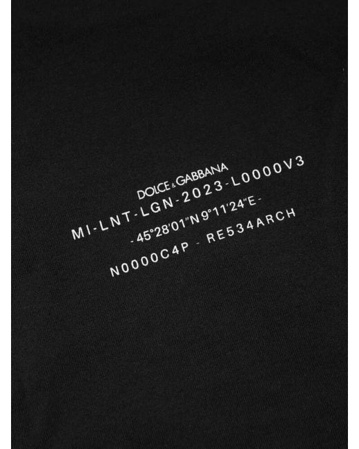 Dolce & Gabbana Black Cotton Logo-Print Crew-Neck T-Shirt for men