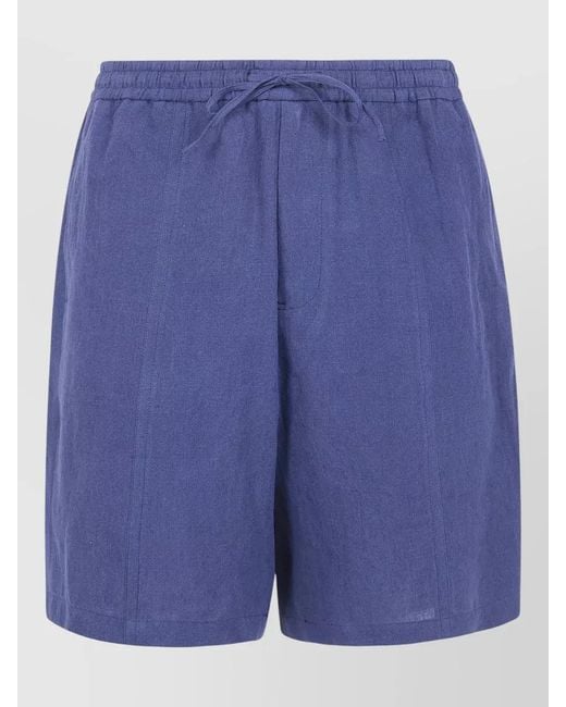 Emporio Armani Blue Shorts Elastic Waistband Back And Side Pockets for men