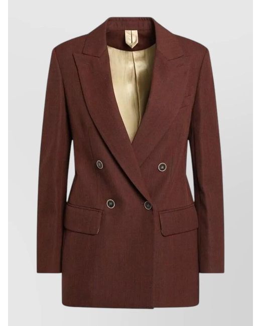 Max Mara Brown Tailored Jacket Back Vent Flap Pockets Lapels