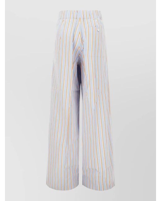 Dries Van Noten White Printed Wide-Leg Trousers