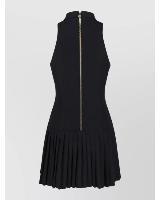 Balmain Blue Wool Knee-Length Mini Dress