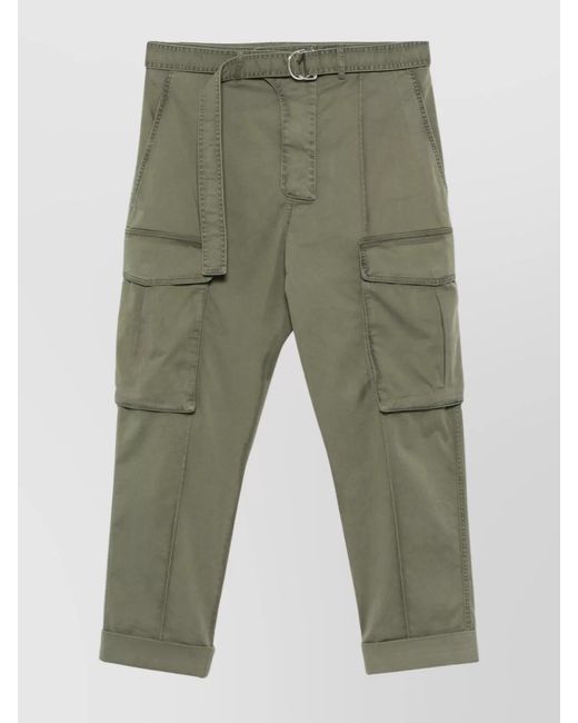 Balmain Green Straight-Leg Cropped Trousers for men