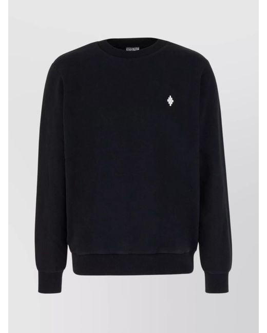 Marcelo Burlon Blue Ribbed Cotton Sweatshirt for men