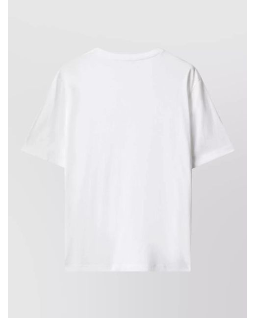 Maison Kitsuné White Organic Cotton Crew Neck Short-Sleeve T-Shirt for men