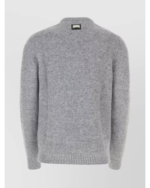 Dolce & Gabbana Gray Logo-Plaque Jumper for men