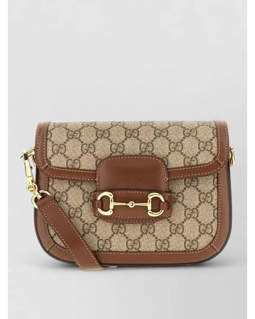 Gucci Brown Gg Supreme Mini Horsebit 1995 Crossbody Bag