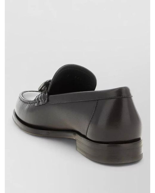 Ferragamo Gray Leather Loafers for men