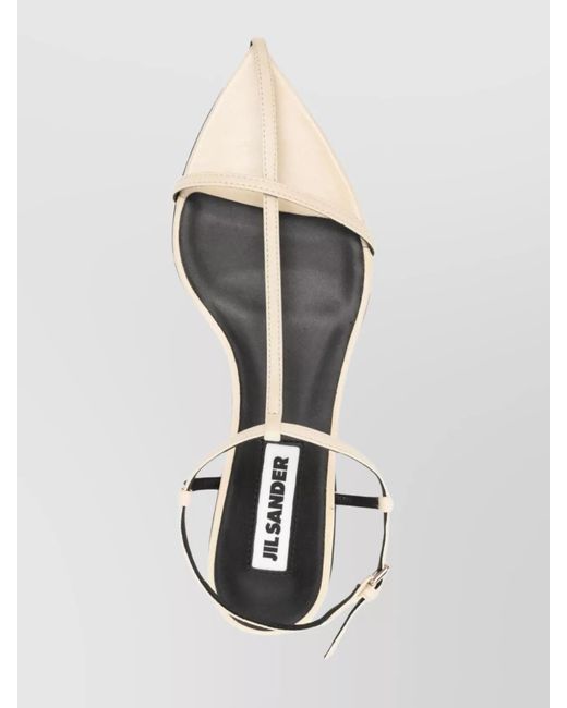 Jil Sander Metallic Pointed Toe Multi-Way Strap Sandals