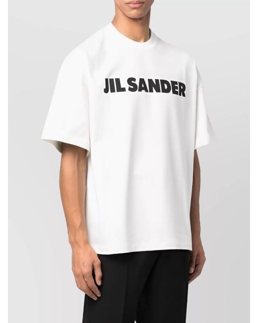 Jil Sander Black Cotton Oversized Logo T-Shirt for men