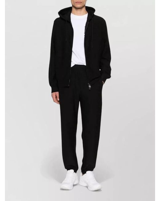 Emporio Armani Black Cotton Blend Hooded Sweatshirt Long Sleeves for men
