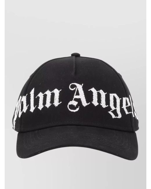 Palm Angels Black Logo Baseball Hat Curved Brim Design for men