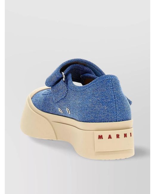 Marni Blue Cotton Mary Jane Slip-On Sneakers