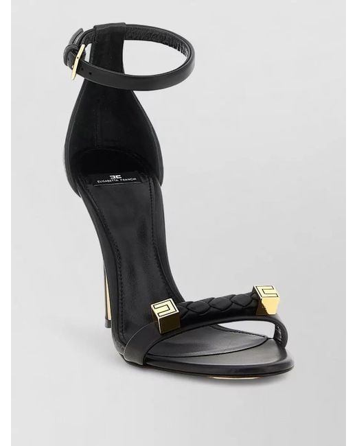 Elisabetta Franchi Black Leather Sandals